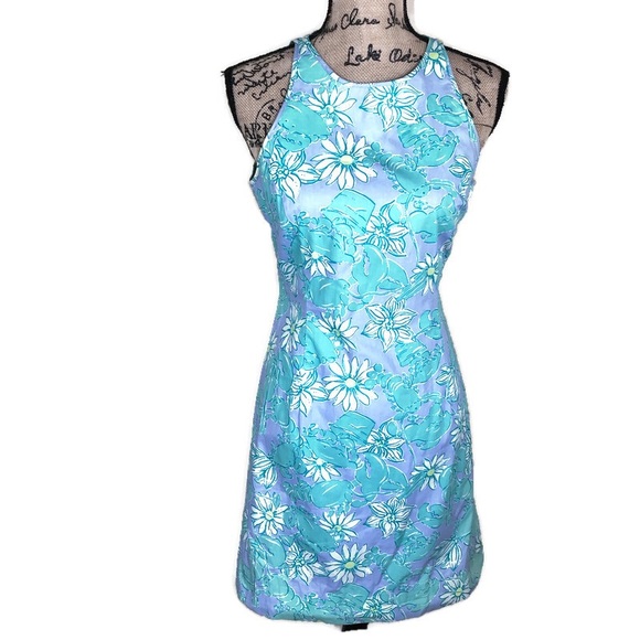 Lilly Pulitzer Crab Print Cutout Back Dress 4